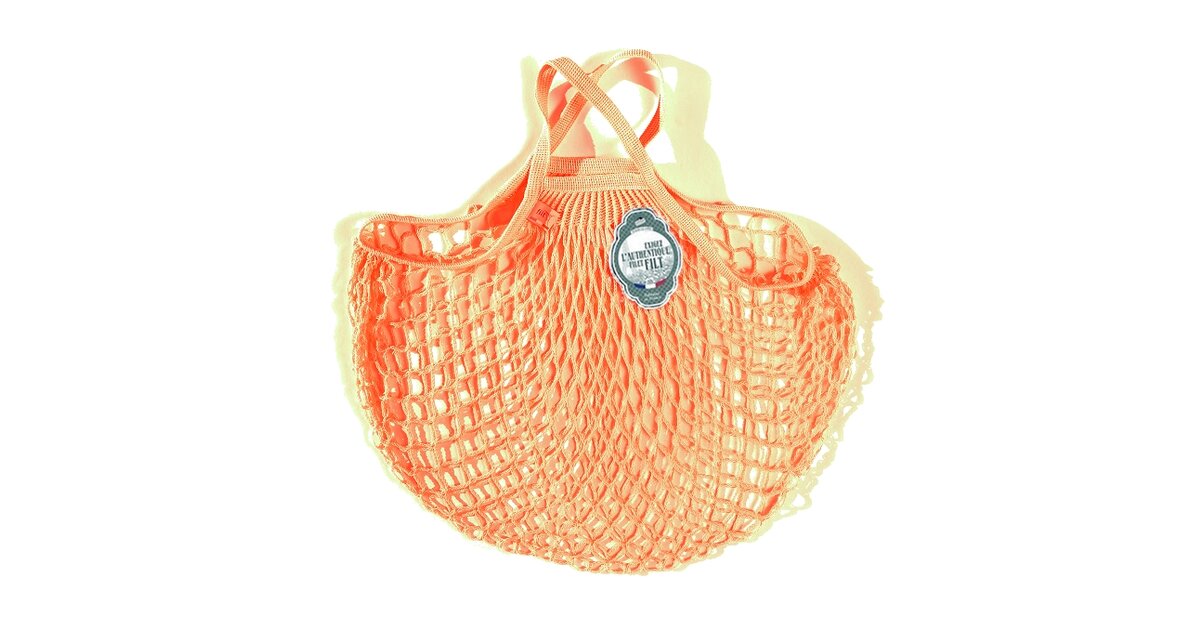 Filet à Provisions Vintage Orange - Style Fourre-tout - Matière Acrylique - Anse Plastique - Occasion